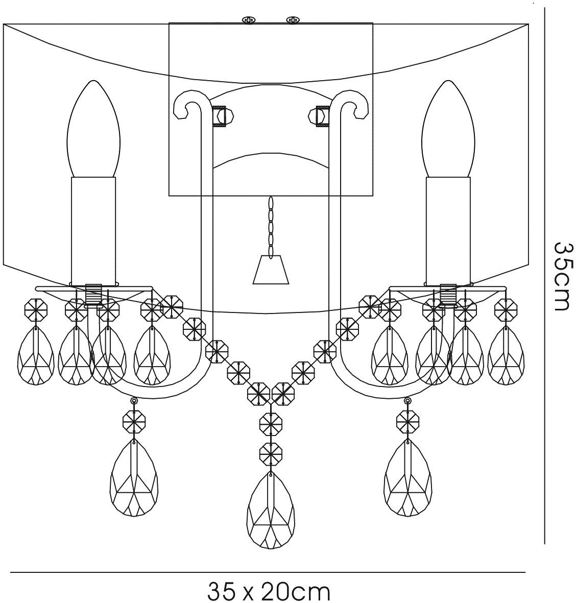 IL30064/CR  Olivia Crystal Switched Wall Lamp 2 Light